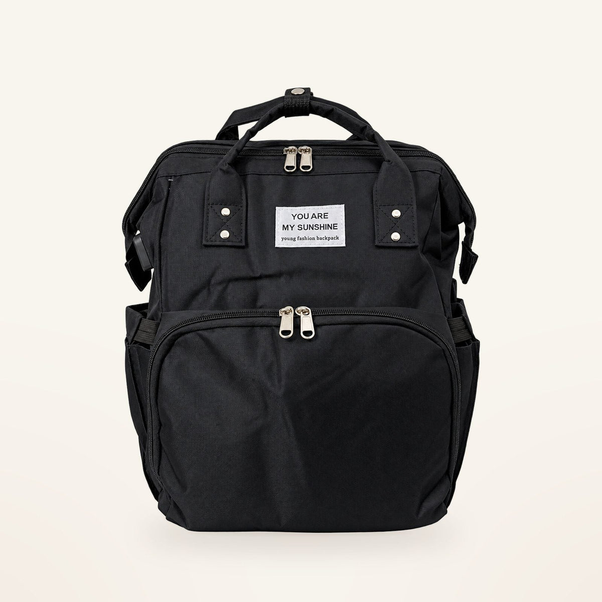 Mochila Cielú 3 en 1 negra, de frente